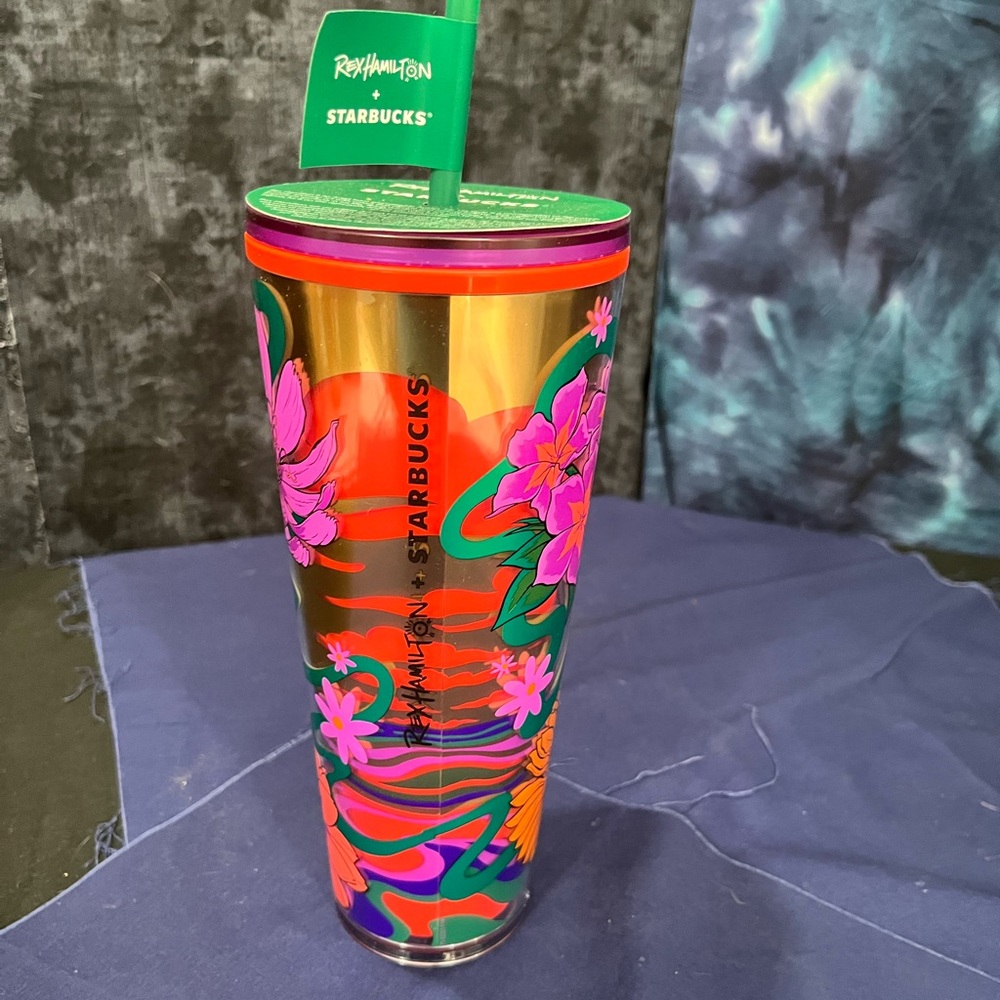 Starbucks X Rex Hamilton Tumbler Floral Pattern 2024 24 oz Collectible Mug NWT